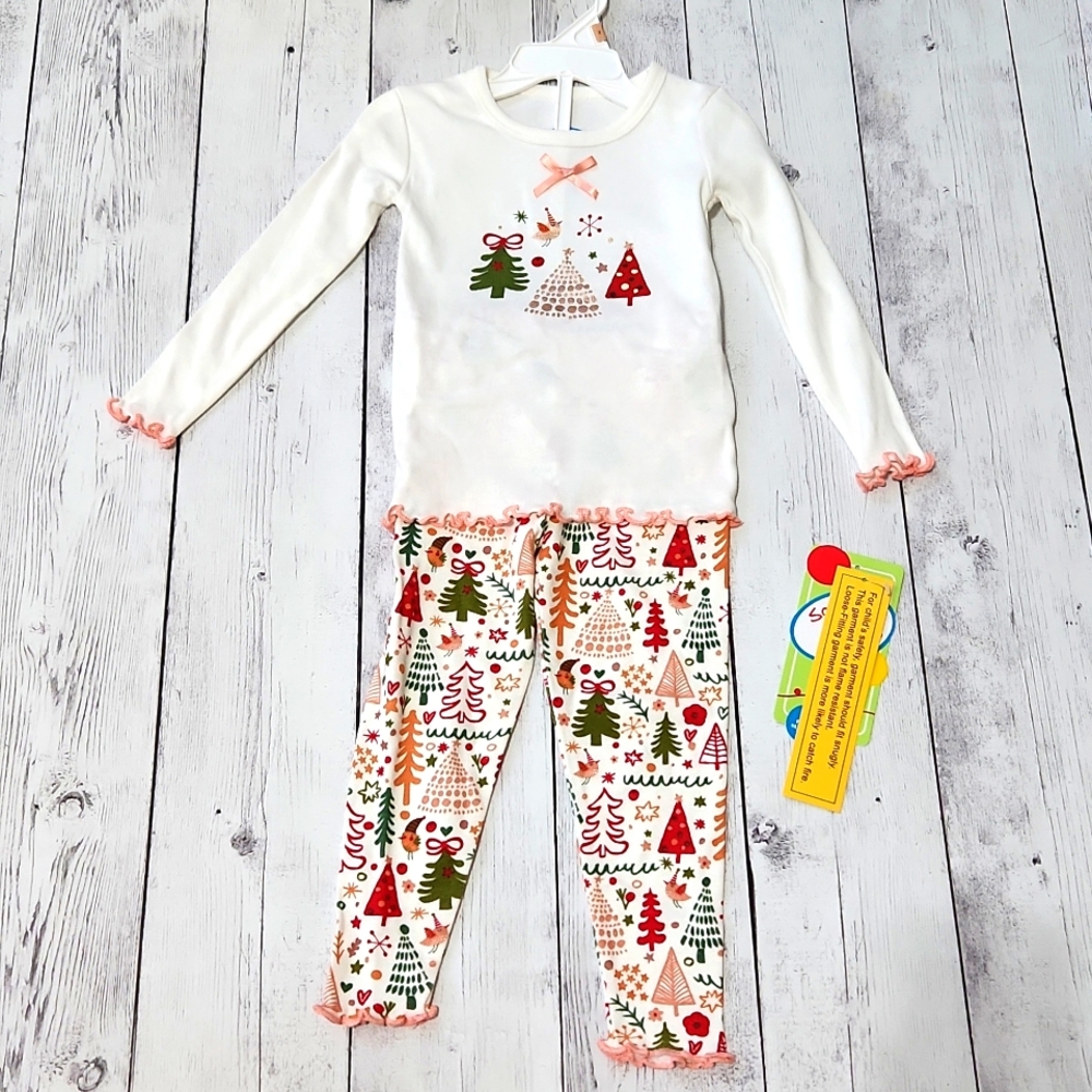 NWT Girls size 2 Sara's Prints Christmas Pajama Set